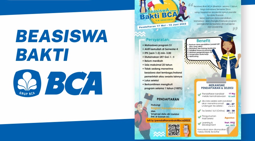 Ditutup Hari Ini! BCA Buka Beasiswa Mahasiswa S1 Perguruan Tinggi Negeri