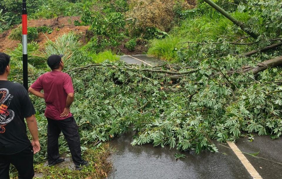 Hujan Lebat, Longsor di Desa Air Raman Sebabkan Jalan Akses Putus Total