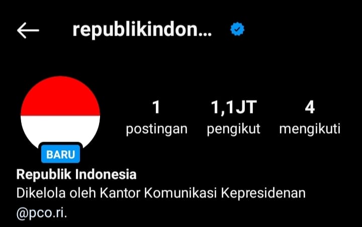 Dalam Sehari Akun Instagram Resmi Indonesia Diserbu 1 Juta Followers