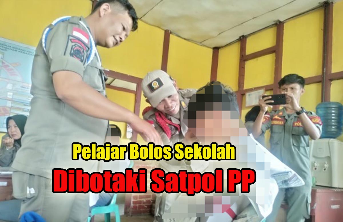 Tertangkap Basah Merokok dan Bolos Sekolah, 3 Pelajar SMA dan SMK Berakhir Dibotaki Satpol PP