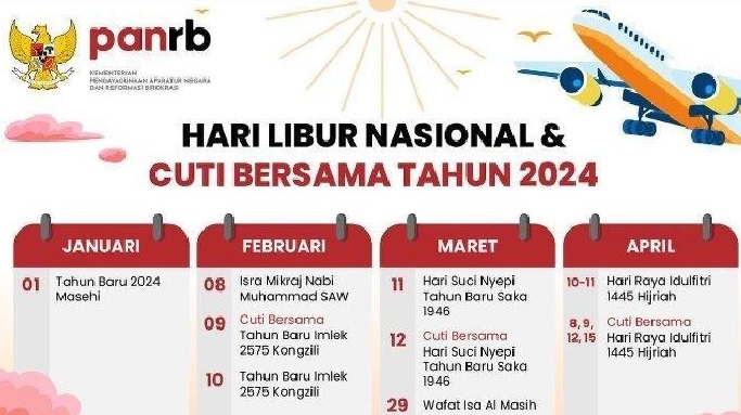 Sudah Dirilis, Cek Sekarang Ini Kalender Libur dan Cuti Bersama Tahun 2024