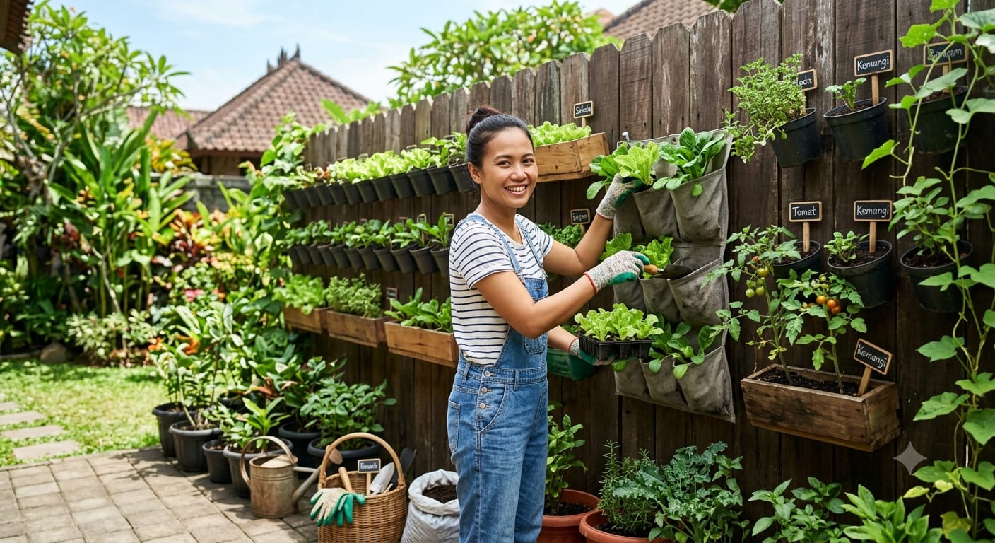 Terlihat Estetik dan Lebih Produktif, Ini Tips Menata Kebun sayur Vertikal di Pagar!