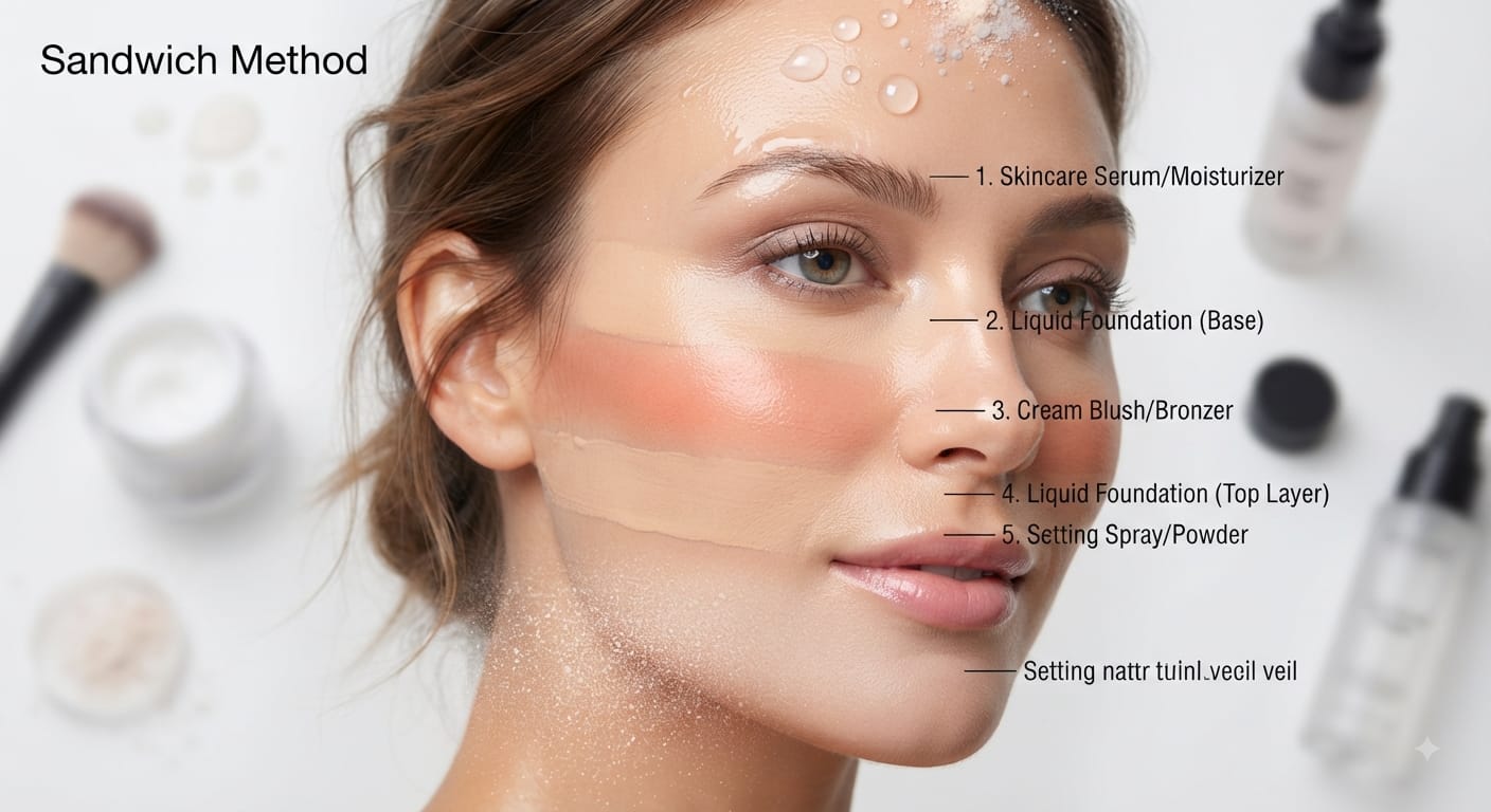Teknik Riasan Anti Longsor dan Awet, Ini Makeup Metode Sandwich