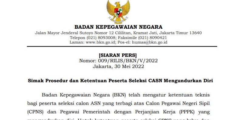 Penerimaan CPNS dan PPPK, Dampak Pengunduran Diri dan Sanksi yang Bakal Diterima Peserta