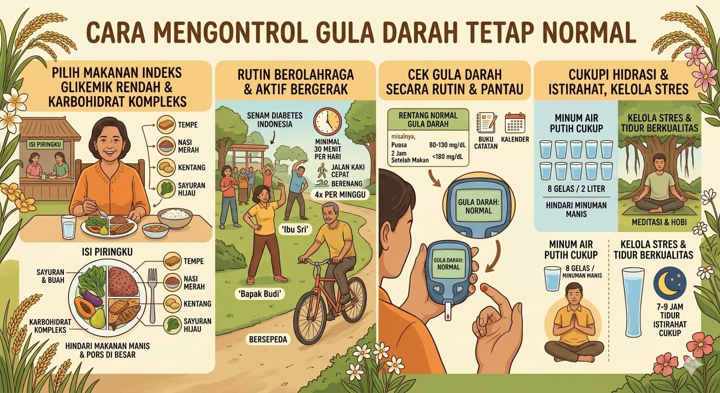 Pola Sehat, Ini Cara Mengontrol Gula Darah Tetap Normal