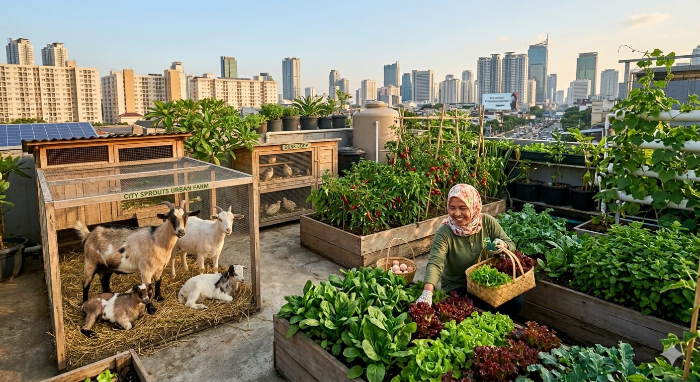 Kombinasi Ternak dan Sayuran Cepat Panen, Ini 3 Konsep Urban Farming
