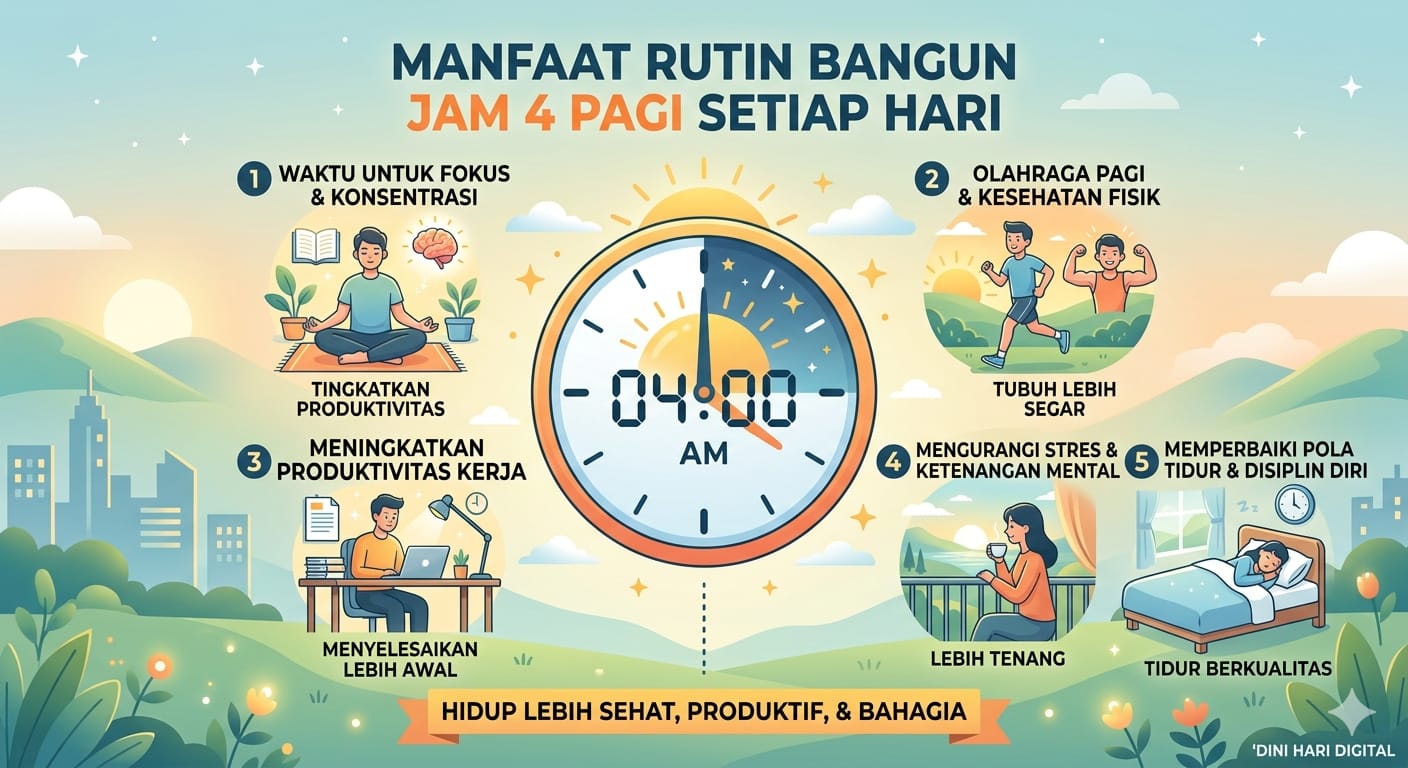5 Manfaat Rutin Bangun Jam 4 Pagi Setiap Hari