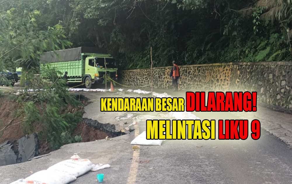 Kendaraan Besar Dilarang, Ini Update Terkini Kondisi Jalan Lintas Liku 9 Kepahiang - Bengkulu Tergerus Longsor