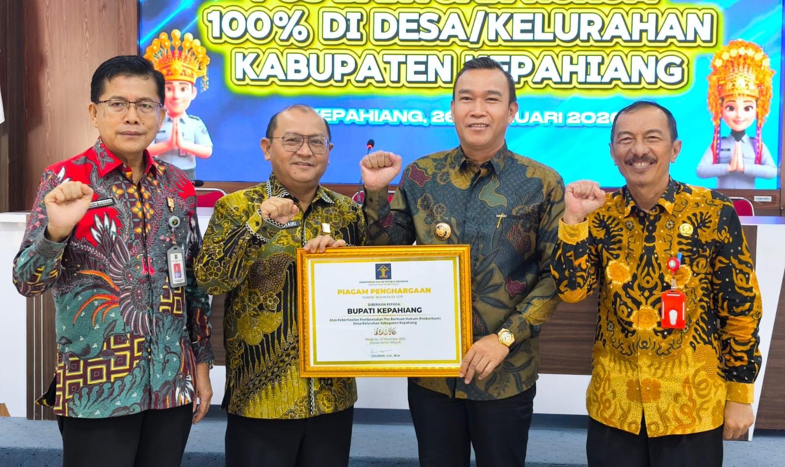 Diapresiasi Kemenkum HAM, 100 Persen Desa dan Kelurahan Sudah Terbentuk Posbakum