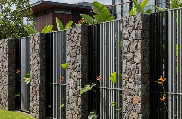 3 Model Pagar Batu Alam Agar Terlihat Estetik dengan Kombinasi Besi yang Menarik