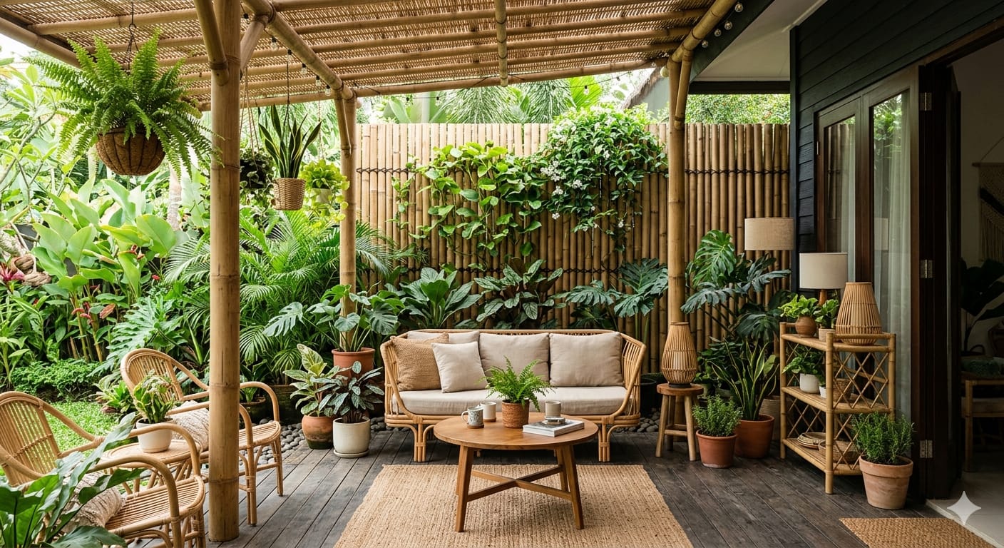 Solusi Hunian Asri dan Estetis, Ini Ide Teras Hijau dengan Bambu