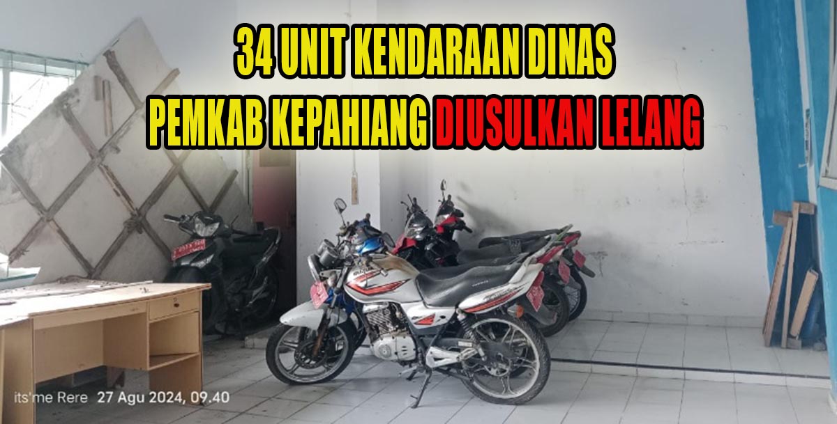 34 Unit Kendaraan Dinas Milik Pemkab Kepahiang Diusulkan Lelang, Data Sementara!