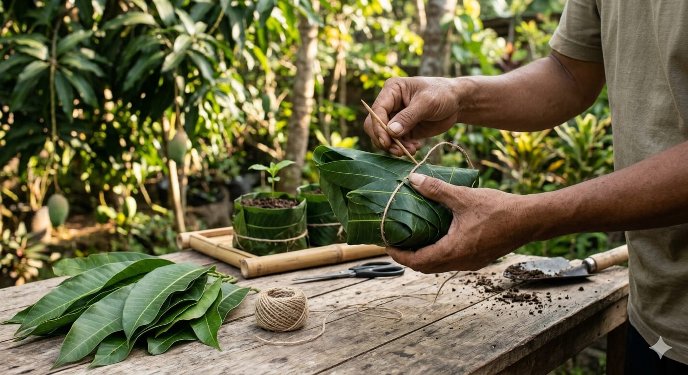 Solusi Ramah Lingkungan untuk Media Semai, Ini Cara  Membuat Polybag dari Daun Mangga!