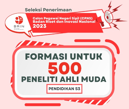 Dari 500 Formasi, Peserta yang Daftar Seleksi CPNS BRIN 2023 Baru 56 Orang  