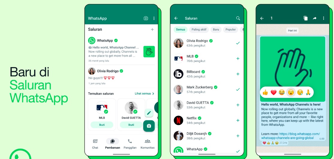 Bisa Pantau Orang-Orang Terdekat, WhatsApp Kini Memperkenalkan Fitur Saluran Informasi Terkini