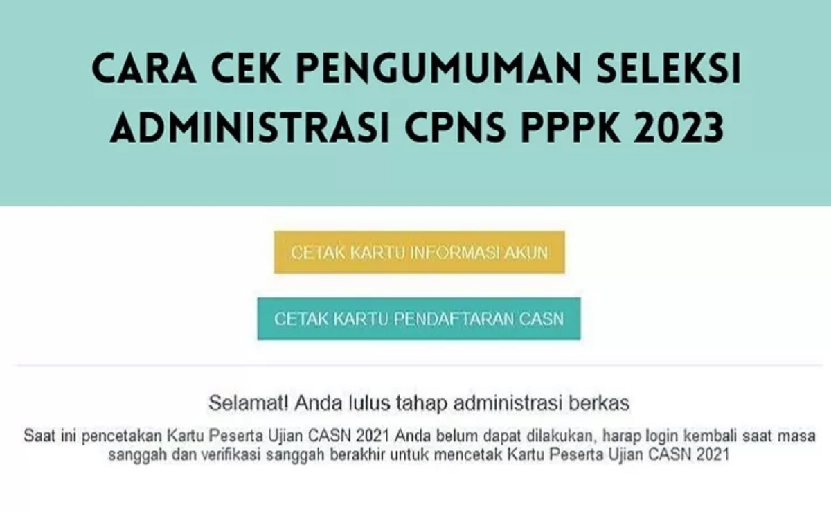 Cara Mengecek Pengumuman Hasil Seleksi Administrasi CPNS dan PPPK 2023, Apakah Kamu Lulus?