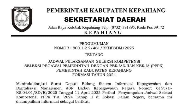Ikuti Ujian CAT, Sejumlah Aturan Ini Wajib Diketahui Calon PPPK Kepahiang