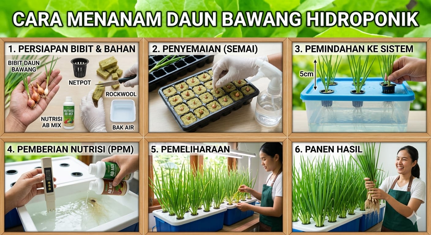 Untuk Pemula, Begini Cara Menanam Daun Bawang Hidroponik