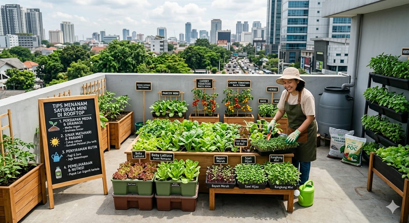 Ini Tips Menanam Sayuran Mini di Rooftop, Agar Tidak Cepat Kering dan Tetap Subur