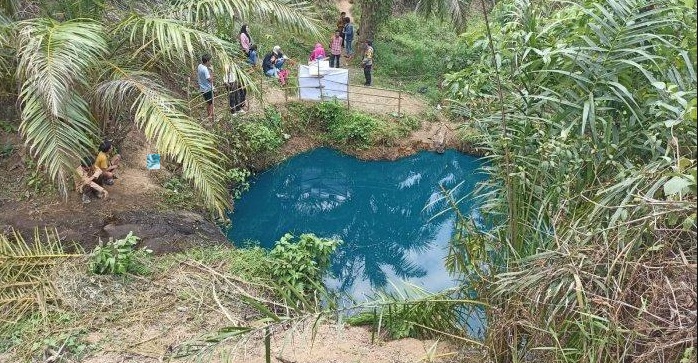 Fenomena Air Berubah Warna, Telaga Biru Muncul di Tengah Hutan Sawit Bengkulu Jadi Destinasi Wisata 
