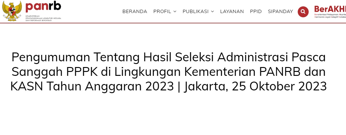 Cek Sekarang, Hasil Seleksi Administrasi PPPK 2023 KemenPAN RB Telah Diumumkan!