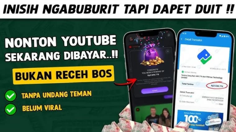 Cuma Nonton Video Dibayar Ratusan Ribu, Wajib Coba Aplikasi Penghasil Uang Ini!