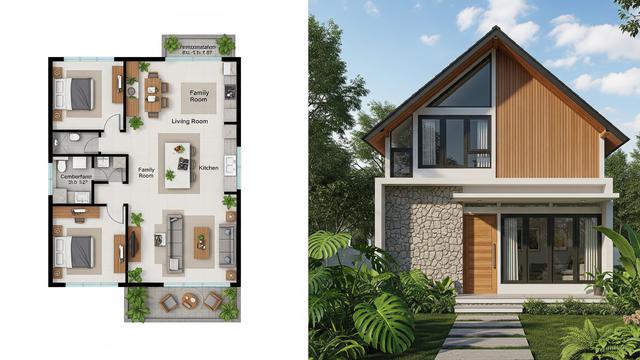 Intip Desain Denahnya, Ini 5 Model Rumah Minimalis di Desa 2 Kamar