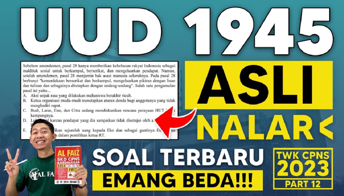 Untuk Persiapan! Ini Contoh Soal CPNS 2023 TWK Implementasi UUD 1945 Lengkap Beserta Jawabannya