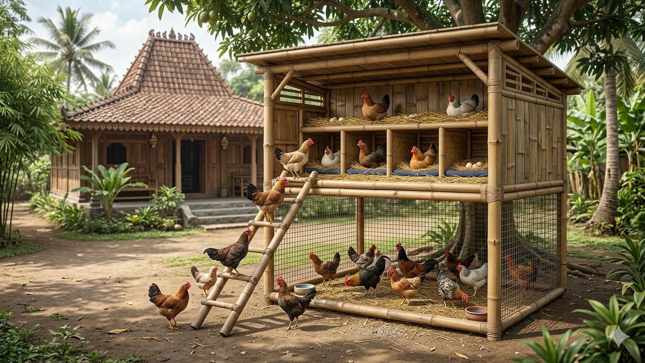 3 Model Kandang Ayam Bambu Modern Sirkulasi Udara Maksimal untuk Ternak Rumahan