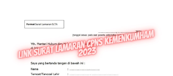 CPNS Kemenkumham Jadi Peluang Karier Sebagai ASN, Unduh Disini Surat Lamaran CPNS 2023