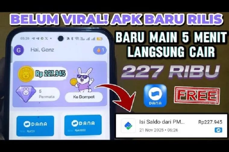 Aplikasi Penghasil DANA 2026, Tugasnya Game Seru dan 5 Menit Langsung Cair!