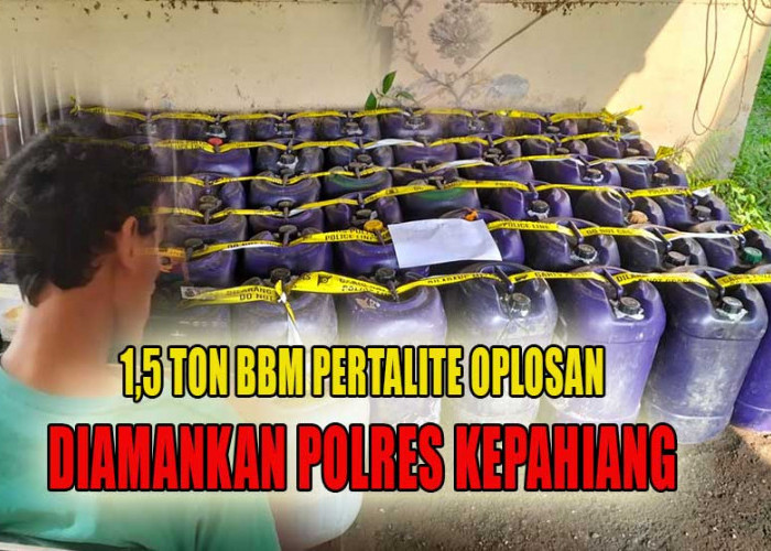 1,5 Ton BBM Pertalite Oplosan Diamankan Polres Kepahiang, Pelaku Dalam Pemeriksaan Polisi!