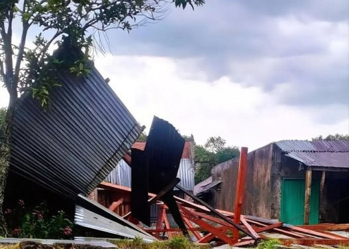 Bencana Angin Puting Beliung Desa Sosokan Taba Kepahiang 28 Rumah Warga Rusak