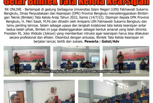 Bersama UIN Fatmawati Sukarno, DPK Provinsi Bengkulu Sukses Gelar Bimtek Tata Kelola Kearsipan 