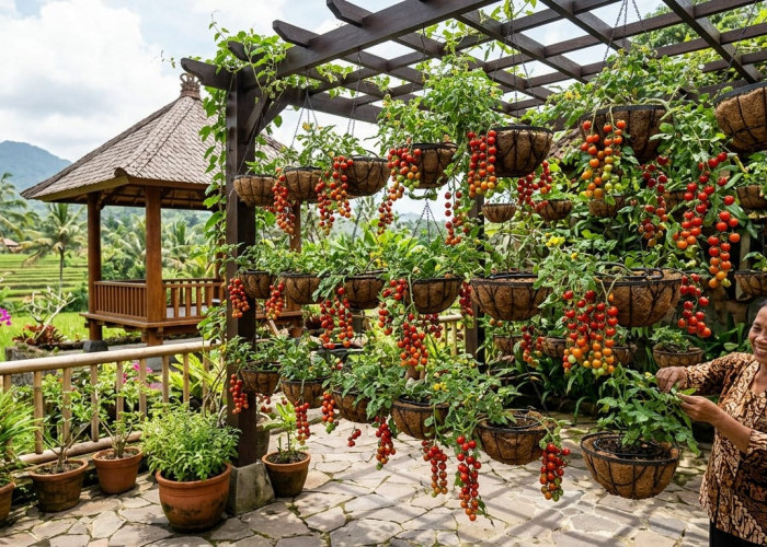 Sederhana di Teras Rumah yang Sempit, Ini 4 Cara Membuat Kebun Tomat Ceri Gantung!