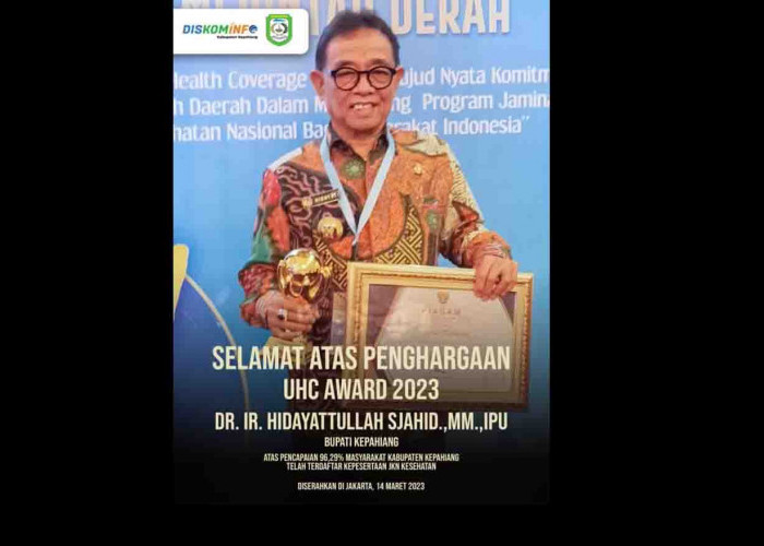 Diserahkan Langsung Wakil Presiden Ma'ruf Amin, Pemkab Kepahiang Raih Penghargaan UHC Award 2023