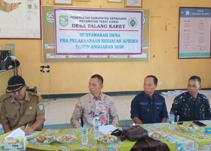 Musdes Pra Kegiatan Pelaksana APBDes Talang Karet Tahun 2026 Sukses