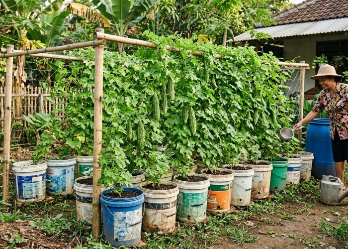 Mudah! Ini 7 Cara Membuat Kebun Pare dari Ember Bekas