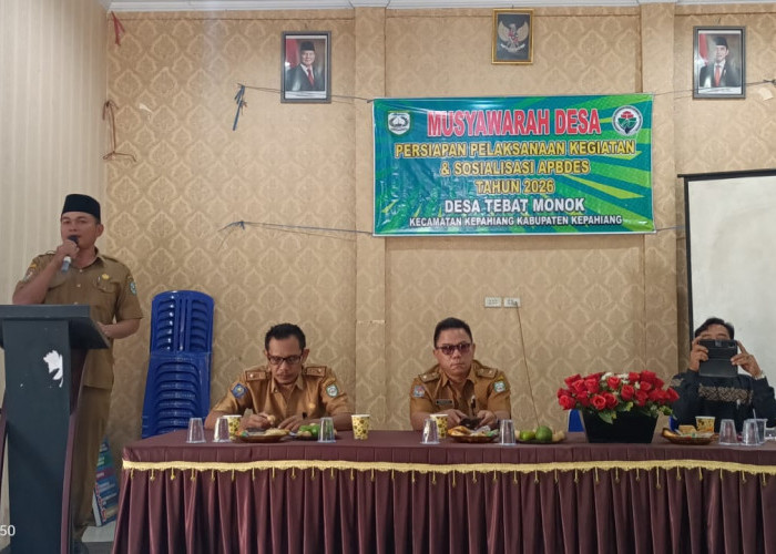 Desa Tebat Monok Gelar Musdes Persiapan Pelaksanaan Kegiatan & Sosialisasi APBDes TA 2026