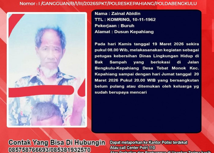 Petugas Kebersihan Dinas LH Dilaporkan Hilang!