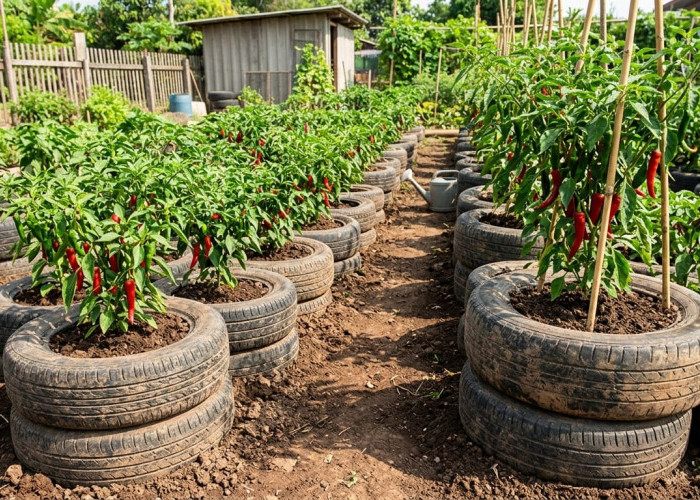 Sulap Limbah Jadi Produktif dan Estetis, Ini 8 Ide Kebun Cabai Sederhana dari Ban Bekas!
