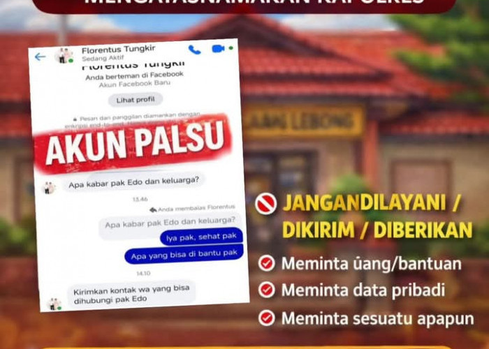 Waspada Akun FB Palsu Mengatasnamakan Kapolres Rejang Lebong