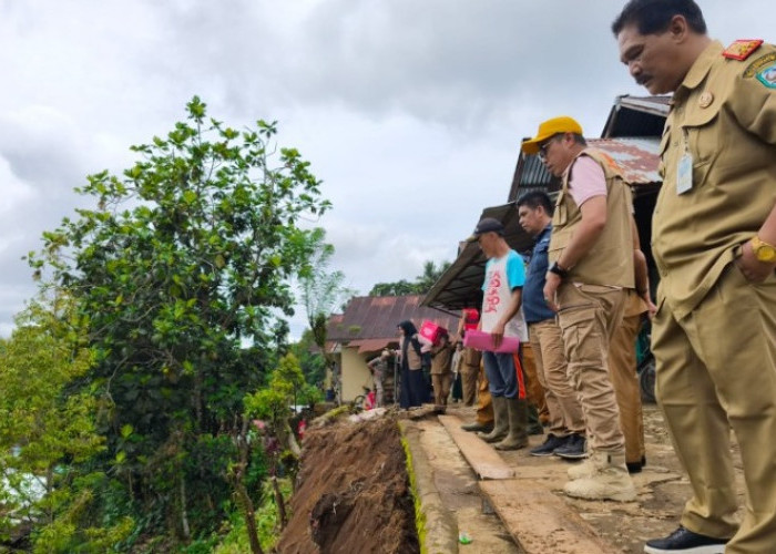 Dipimpin Wabup, Pemkab Kepahiang Tinjau dan Beri Bantuan Warga Bukit Menyan Korban Bencana Longsor