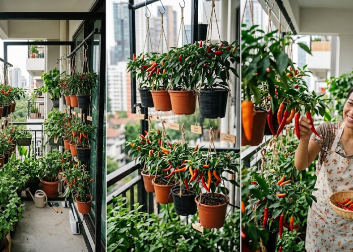 Solusi Produktif di Lahan Sempit, Ini Inspirasi Kebun Cabai Sistem Gantung