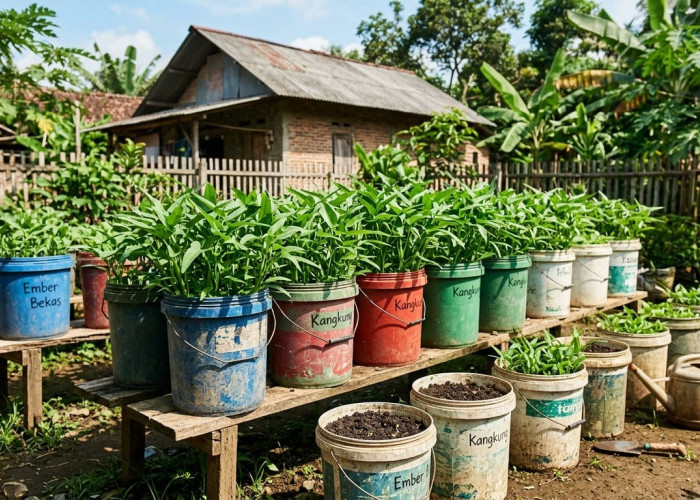 Mudah untuk Pemula, Ini 8 Cara Membuat Kebun Kangkung di Ember Cat Bekas