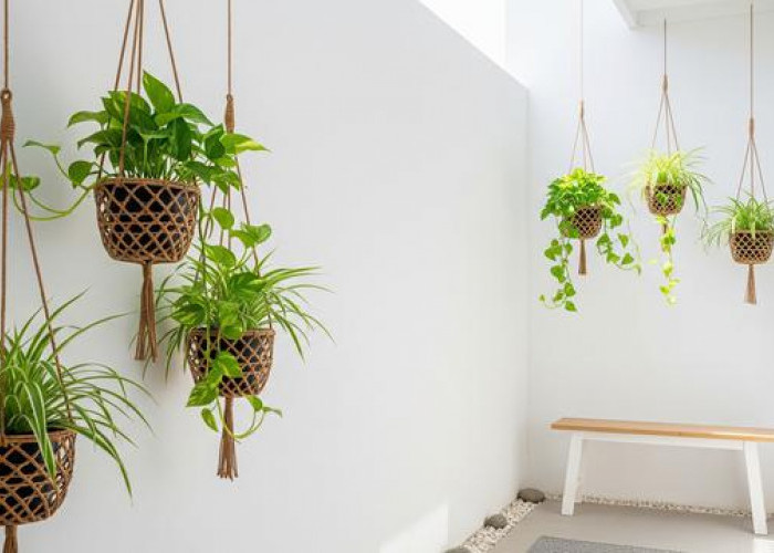 Kekinian 2026, 5 Model Teras Sempit Nuansa Alami dengan Pot Tanaman Gantung