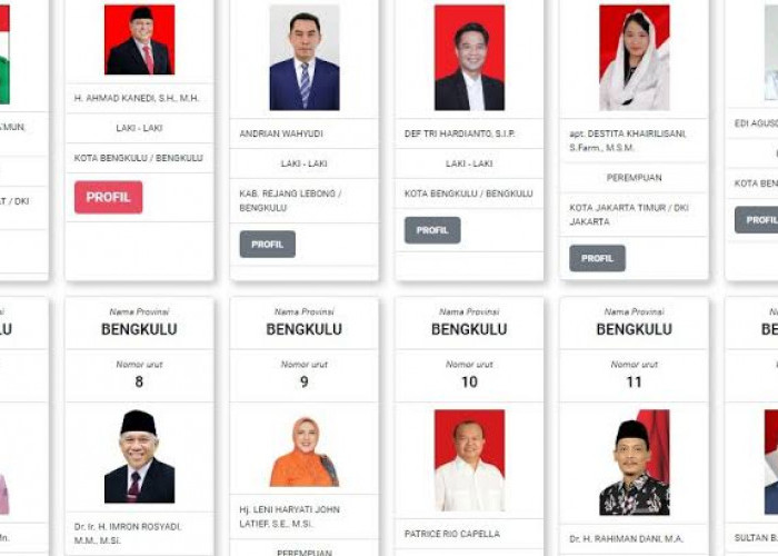 Ini 10 Besar Hasil Penghitungan Suara Sementara DPD RI Dapil Provinsi Bengkulu, Mana Jagoanmu?