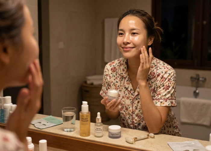 Glowing Tanpa Makeup, Terapkan Kebiasaan Ini di Malam Hari'