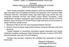 Tidak Perlu KTP Pemilik Lama, Bayar Pajak Kendaraan di Bengkulu Makin Gampang 