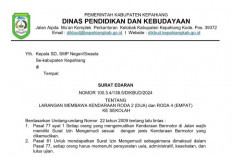Ini Surat Edarannya, Dikbud Kepahiang Tegas Larang Pelajar Bawa Kendaraan ke Sekolah!